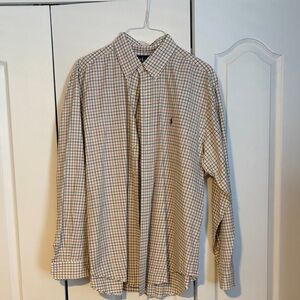 Ralph Lauren Tan and Blue Checkered Shirt